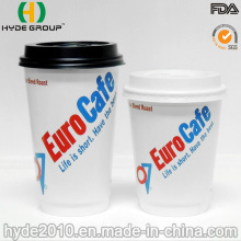 8oz Pirnted Double Wall Coffee Paper Cup with Lid (8oz)